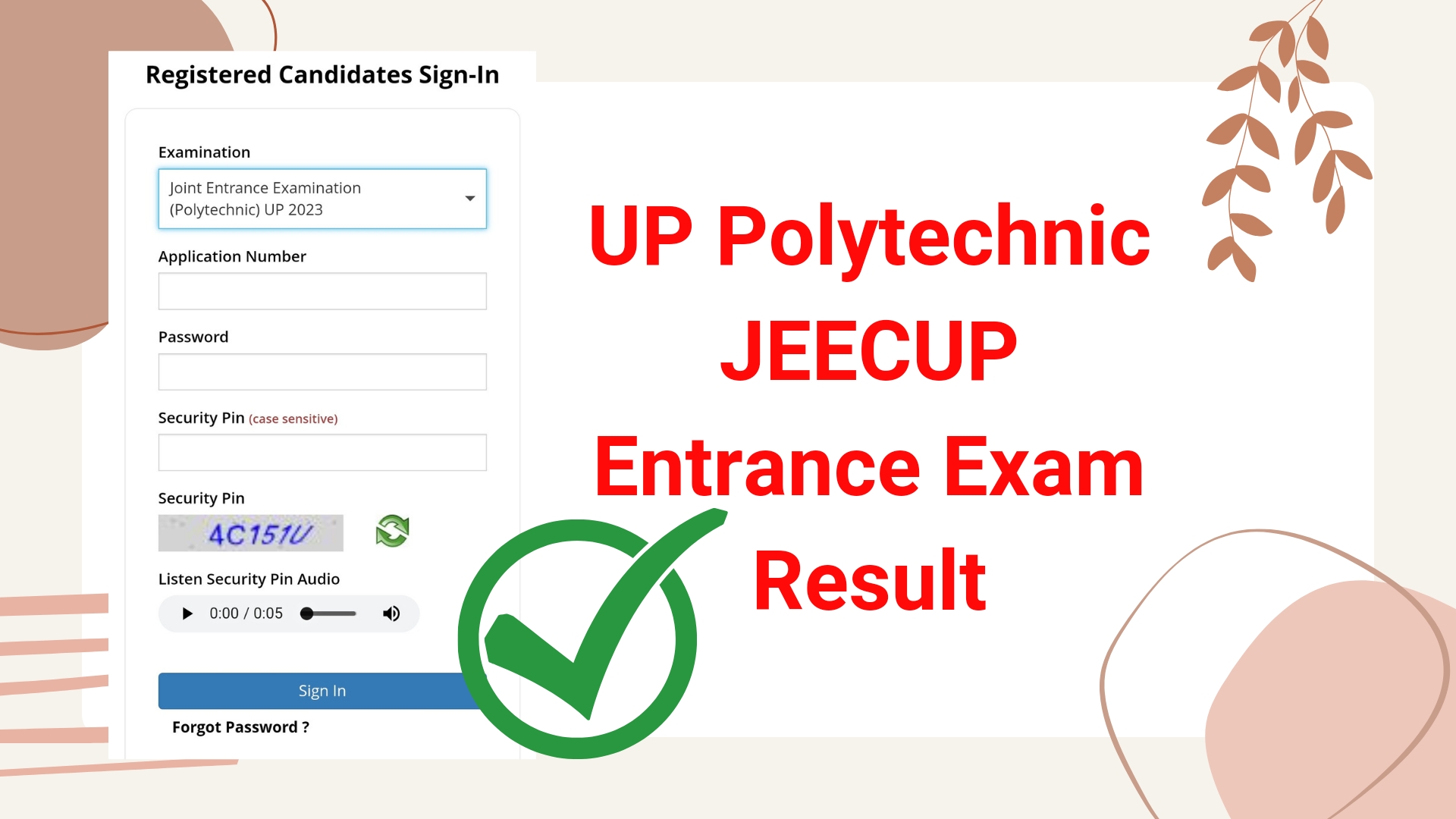 UP Polytechnic JEECUP Entrance Exam Result 2023