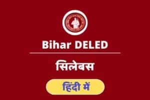 Bihar Deled Syllabus In Hindi