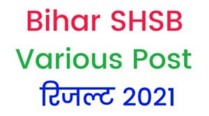 Bihar SHSB Various Post