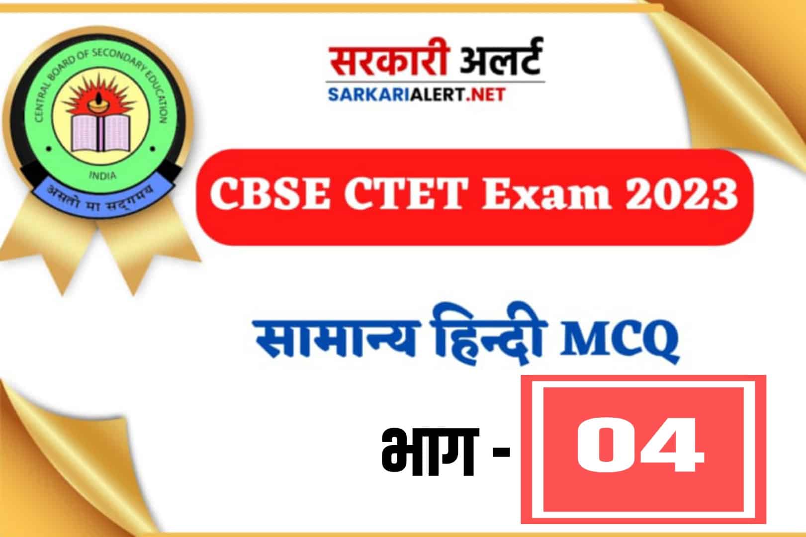 CBSE CTET Exam 2023, Hindi MCQ - 04 | सामान्य हिन्दी के 30 महत्वपूर्ण प्रश्न
