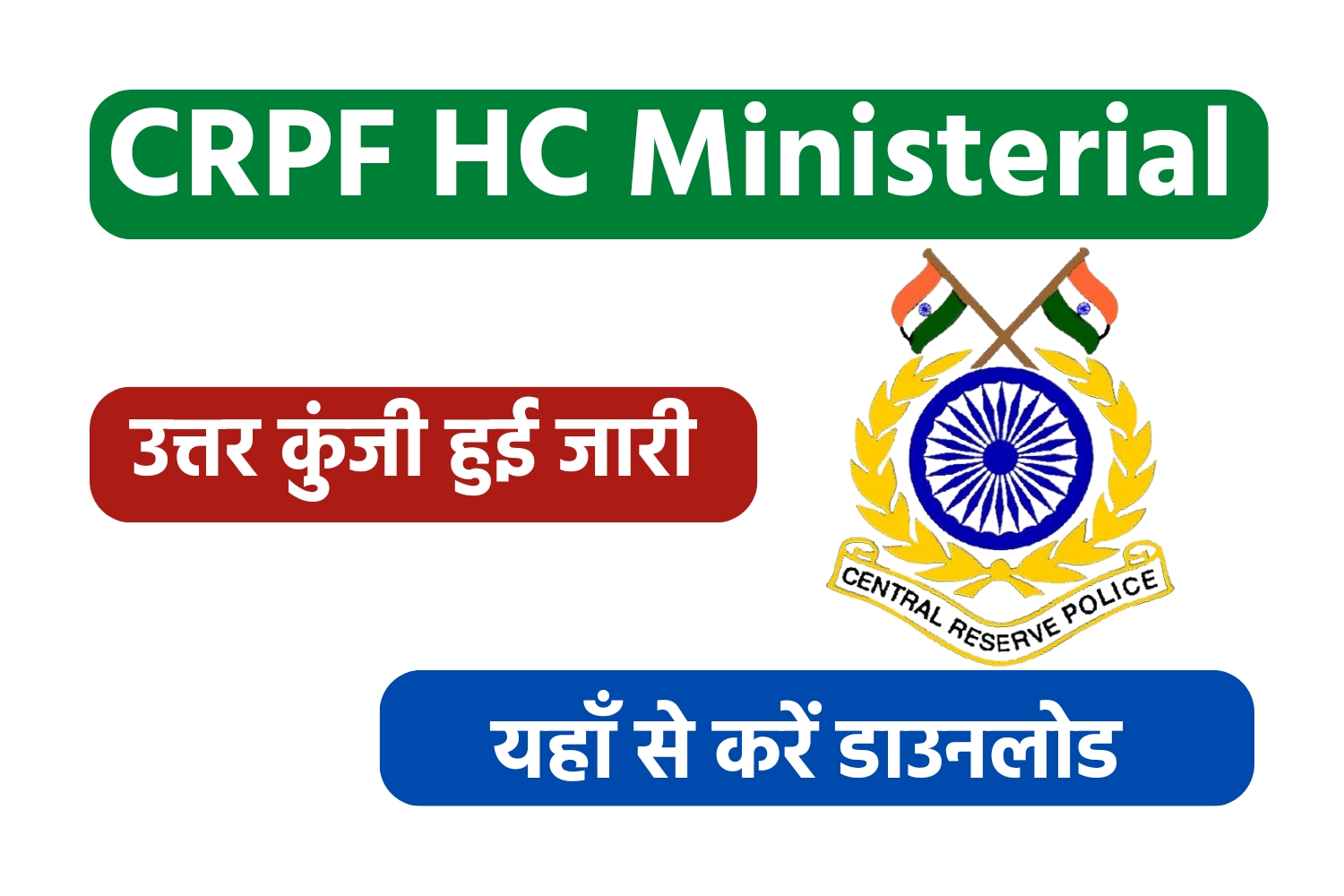 CRPF HC Ministerial Answer Key 2023 | सीआरपीएफ हेड कांस्टेबल मिनिस्टीरियल उत्तर कुंजी
