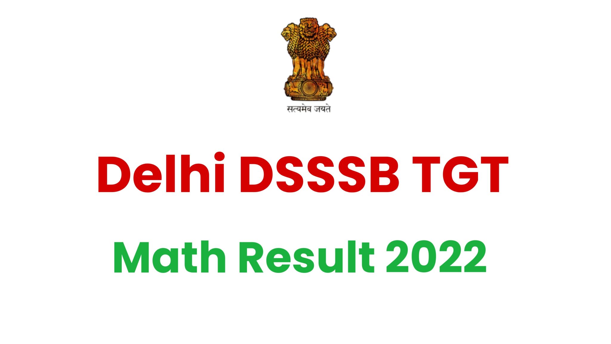 Delhi DSSSB TGT Math Result 2022