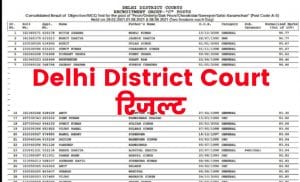 Delhi District Court Group C Various Post Final Result 2021