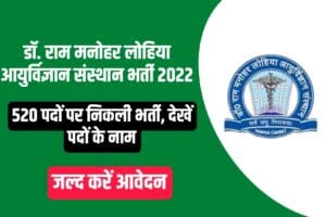 Dr RML IMS Lucknow Recruitment 2022 Online Form