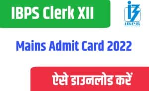IBPS Clerk XII Mains Admit Card 2022