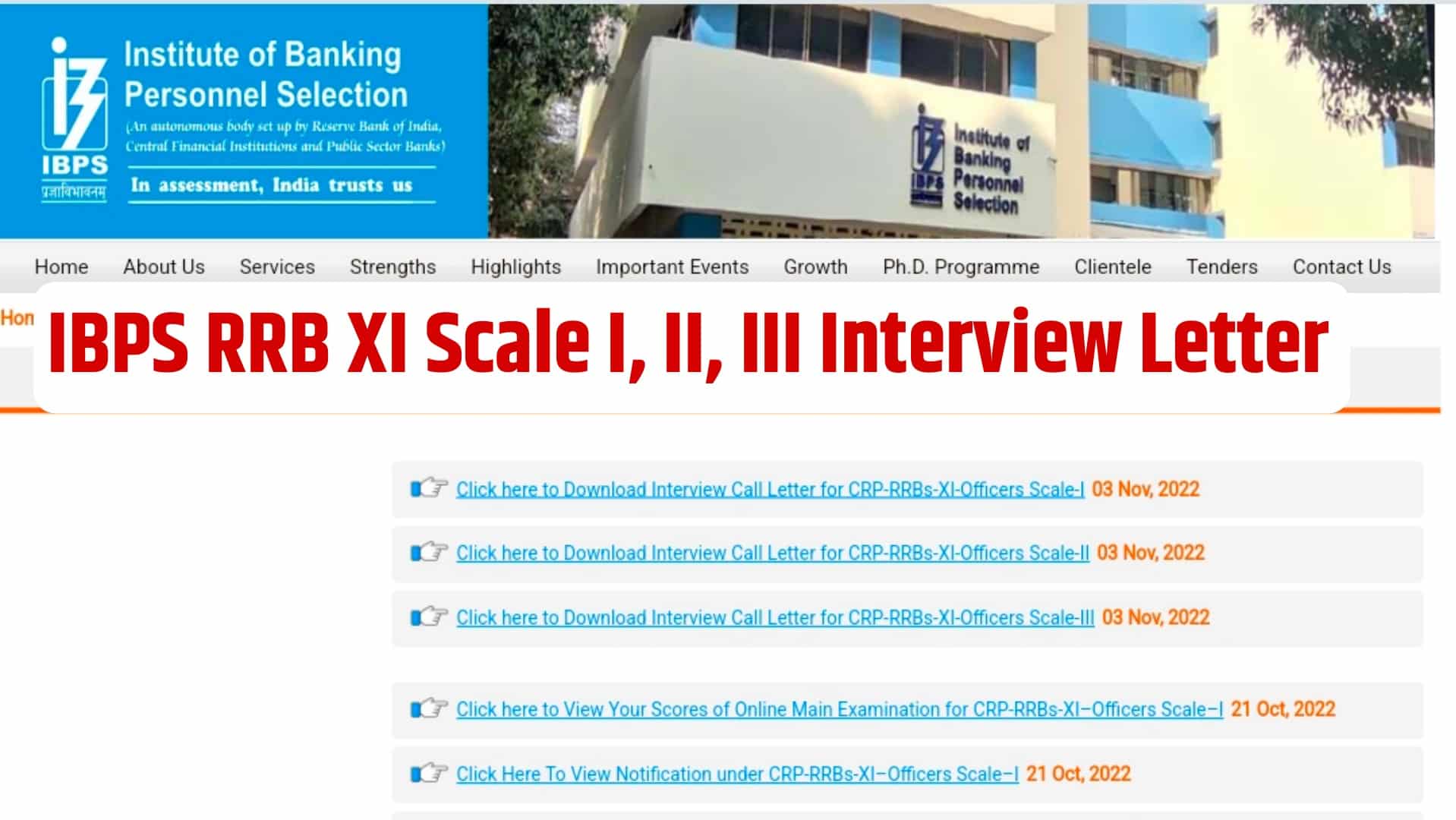 IBPS RRB XI Scale I, II, III Interview Letter | आईबीपीएस रेलवे XI स्केल इंटरव्यू लेटर जारी