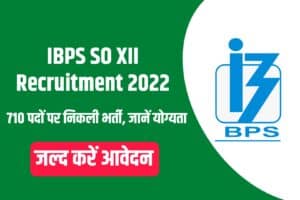 IBPS SO XII Recruitment 2022 Online Form
