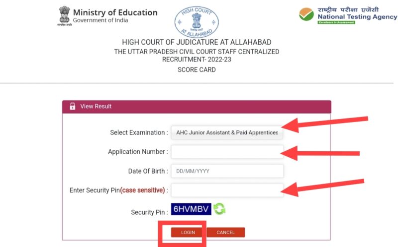 Allahabad High Court Group C, D Various Post Score Card 2023