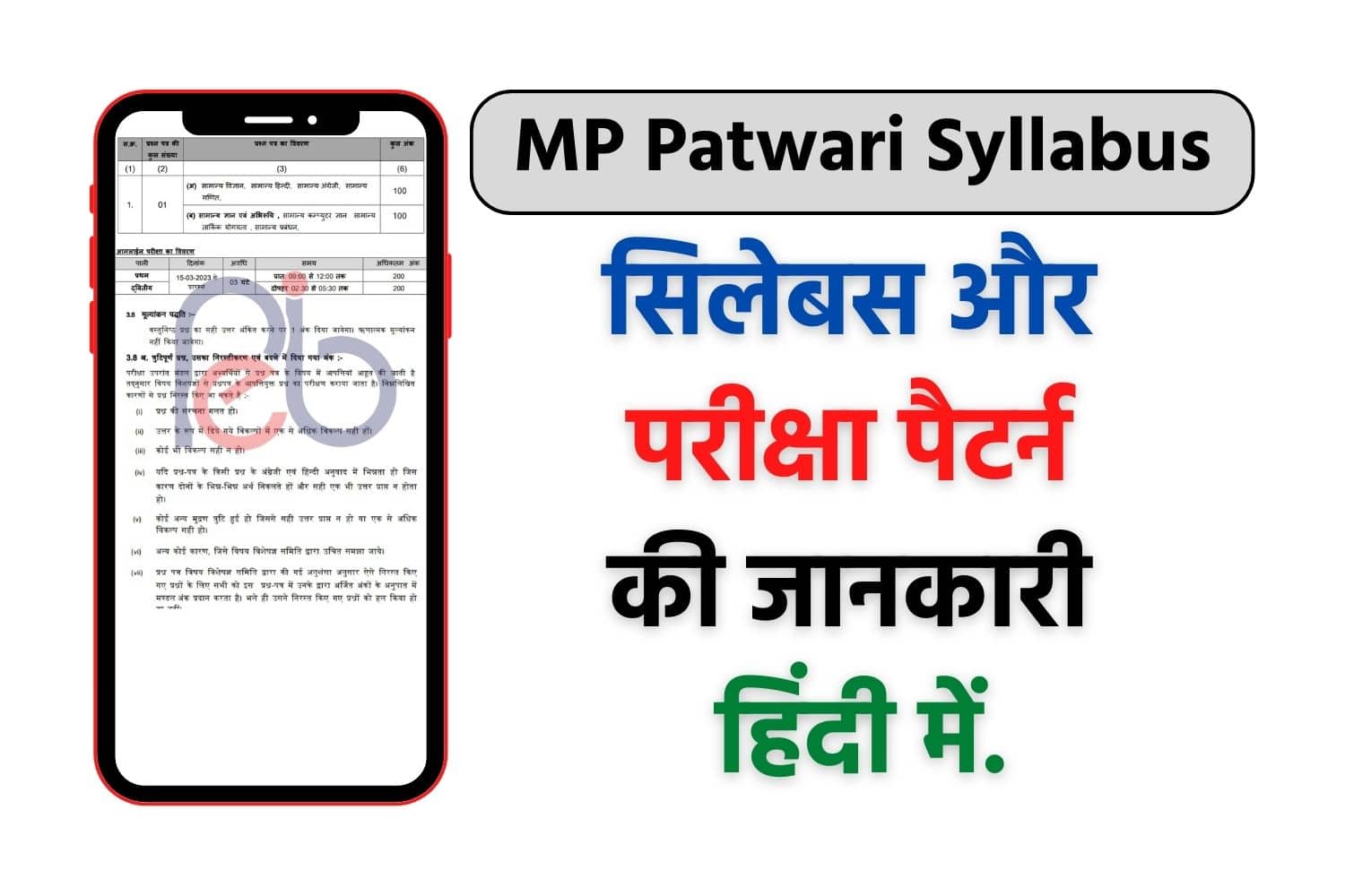 MP Patwari Syllabus 2023 In Hindi