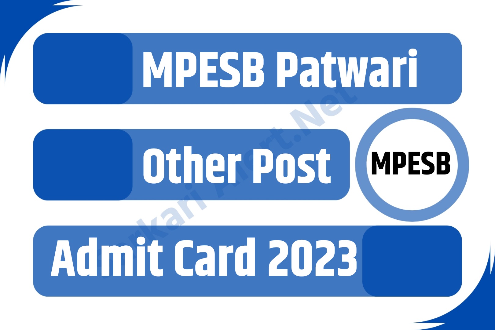 MPESB Patwari & Other Post Admit Card 2023