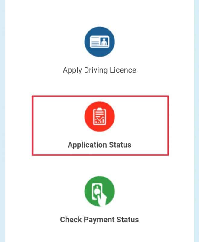 Driving Licence Application Status