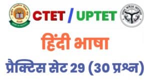 UPTET/CTET Hindi Language Practice Set 29