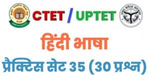 CTET/UPTET Hindi Language Practice Set 35 