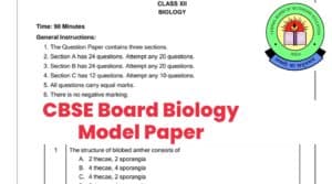 CBSE Board Class 12th Biology Model Paper 2021