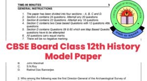 CBSE Board Class 12th History Model Paper