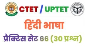 UPTET/CTET Hindi Language Practice Set 66