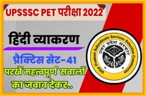 UPSSSC PET Hindi Grammar Practice Set 41