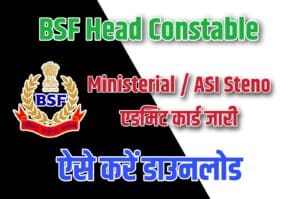 BSF Head Constable Ministerial / ASI Steno Admit Card 2022