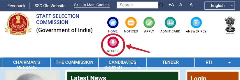 SSC GD Result 2023 download page