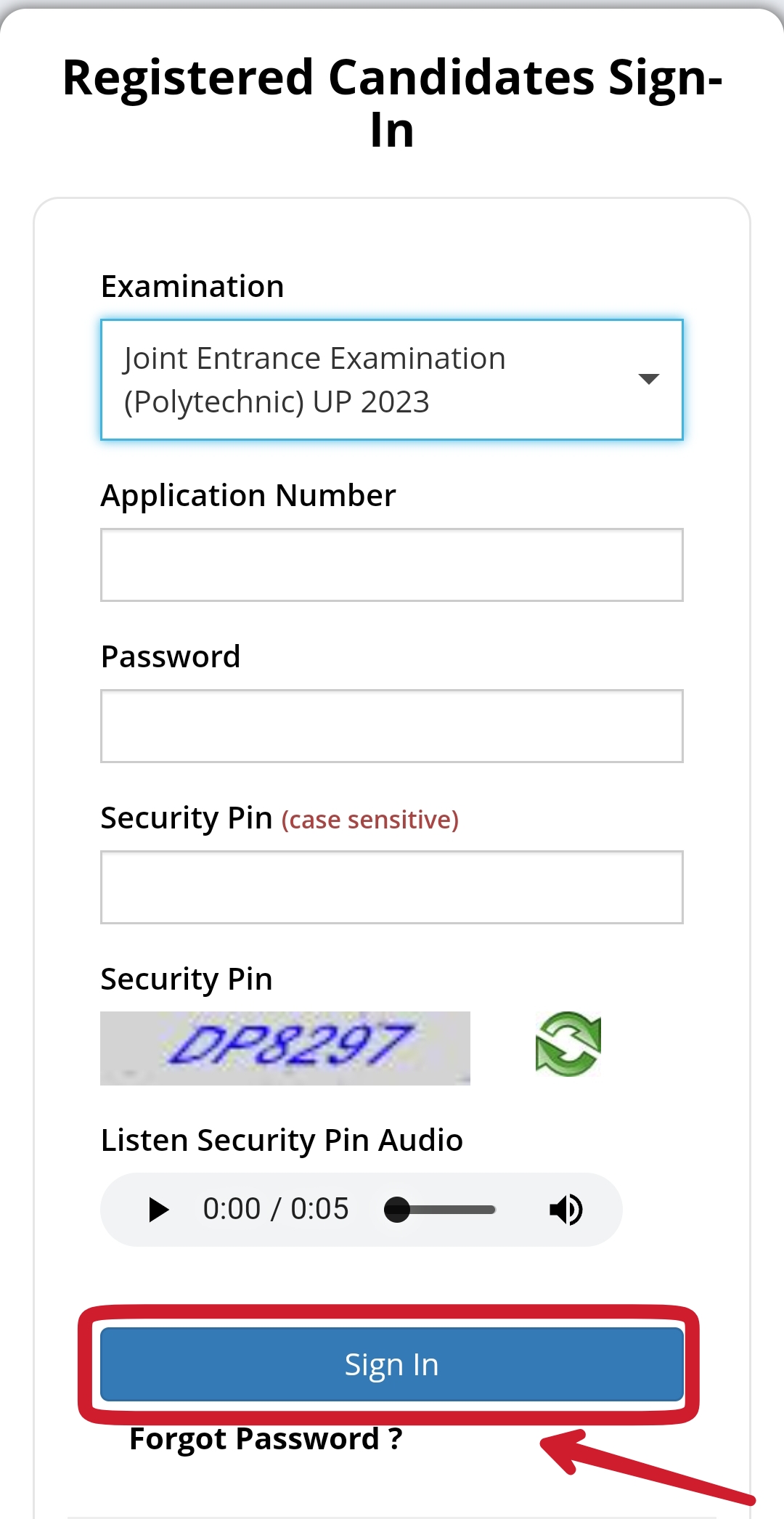 UP Polytechnic JEECUP Admit Card download page