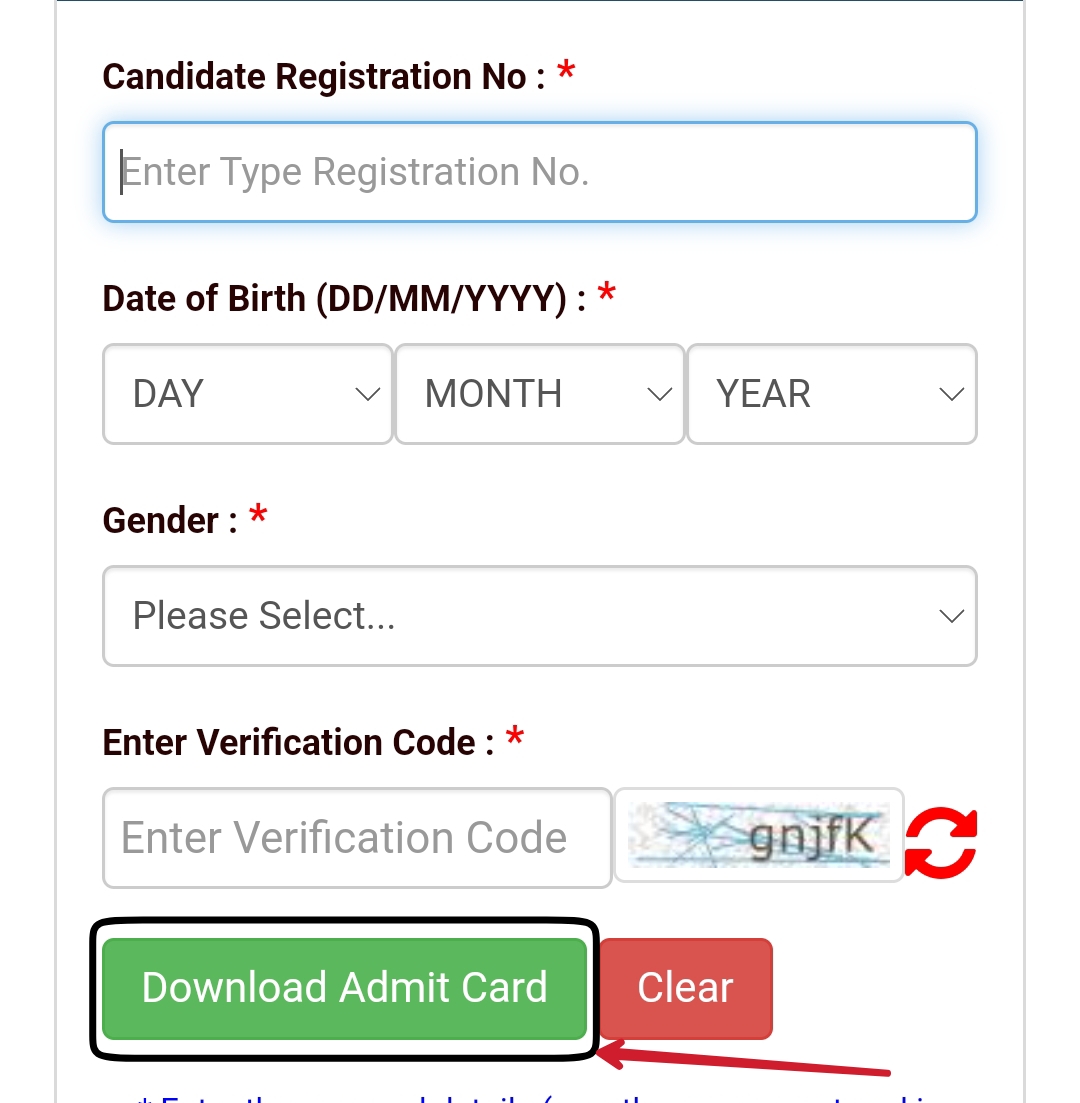 UPSSSC Junior Assistant Admit Card download page