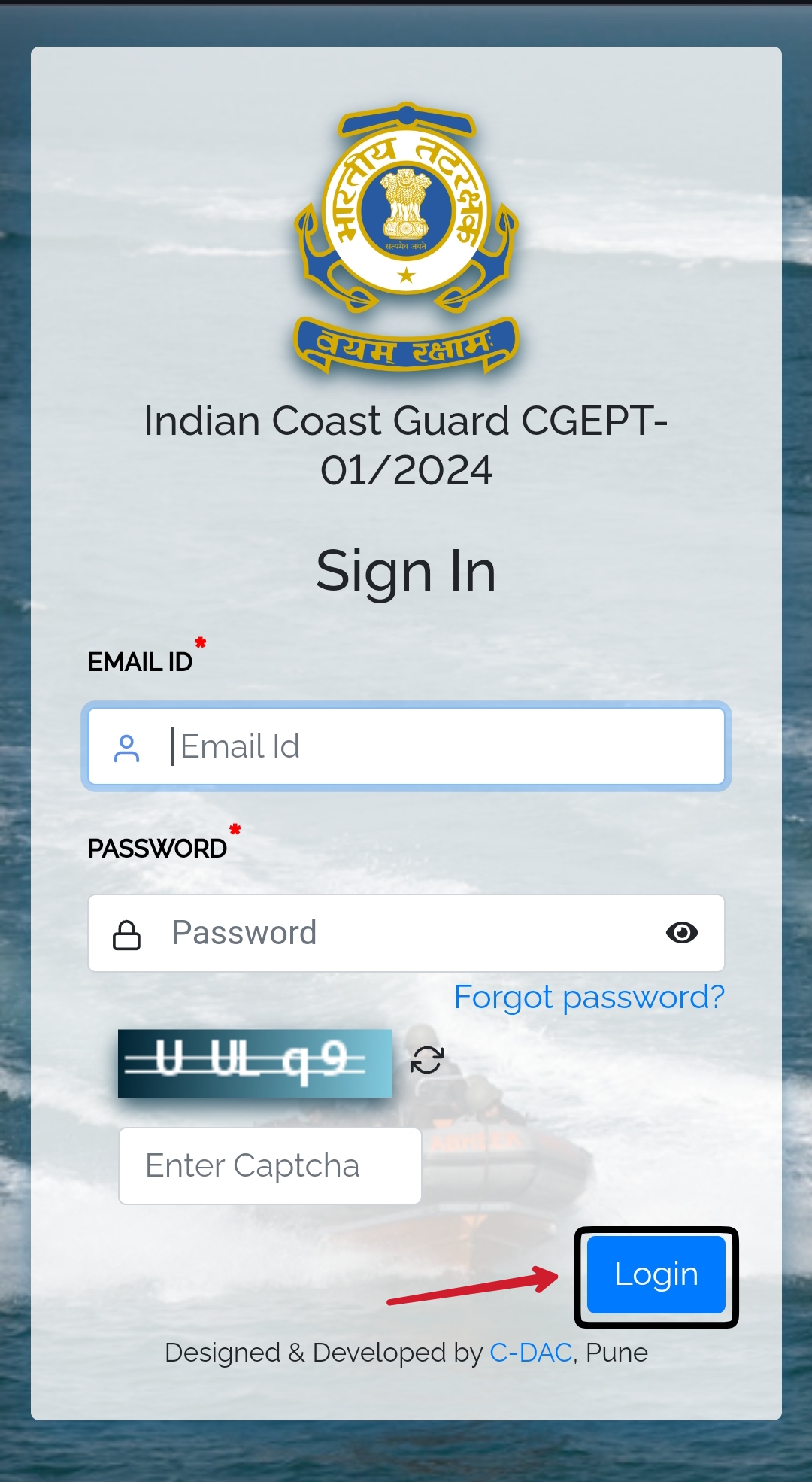 Indian Coast Guard Yantrik Navik Admit Card download page