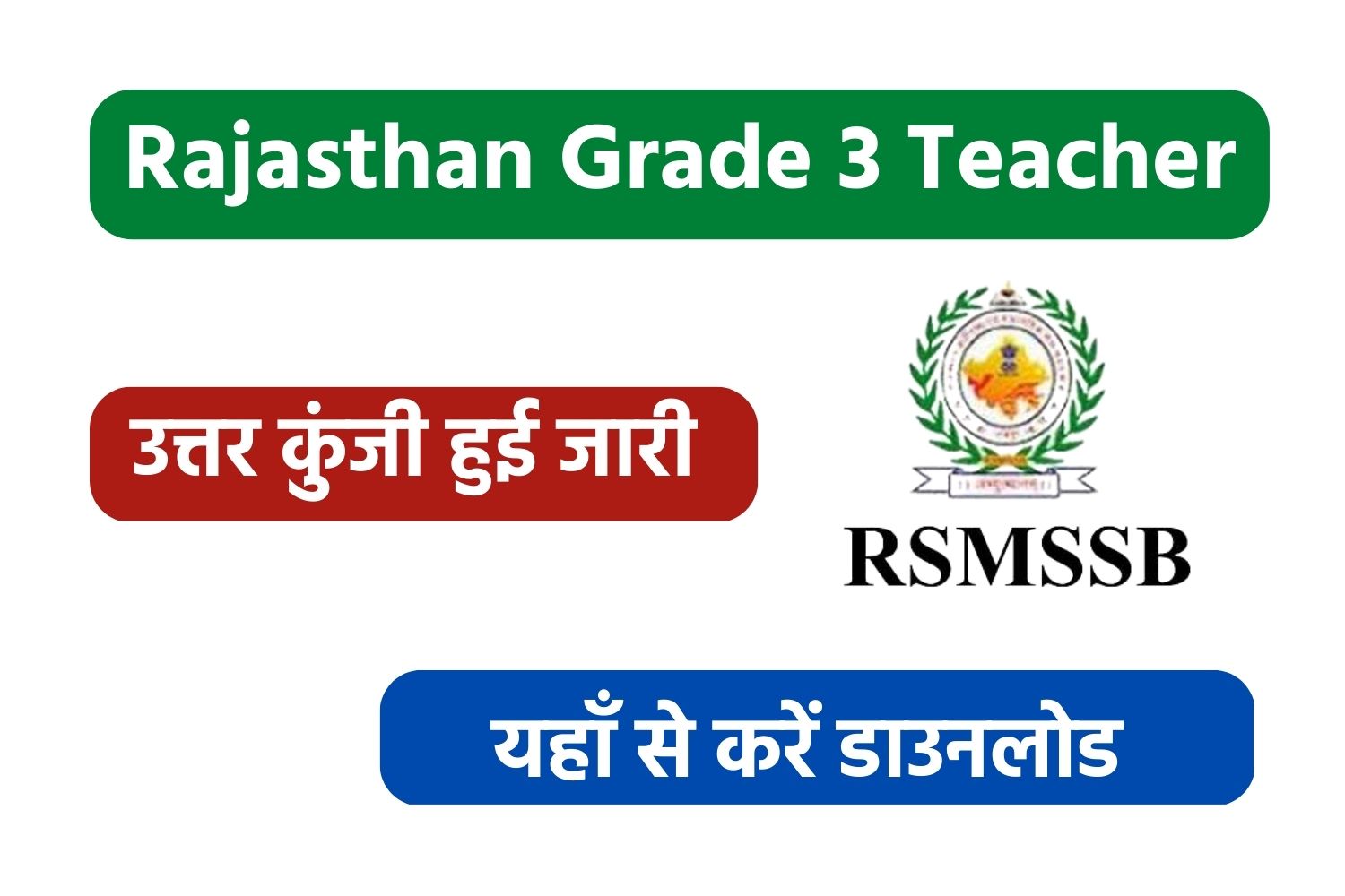 RSMSSB Primary / Upper Primary Teacher REET Mains Answer Key 2023 | राजस्थान 3rd ग्रेड टीचर उत्तर कुंजी