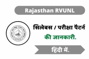 Rajasthan RVUNL Syllabus Hindi