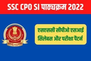 SSC CPO Syllabus Hindi