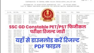 SSC GD Constable PET/PST Result 2022