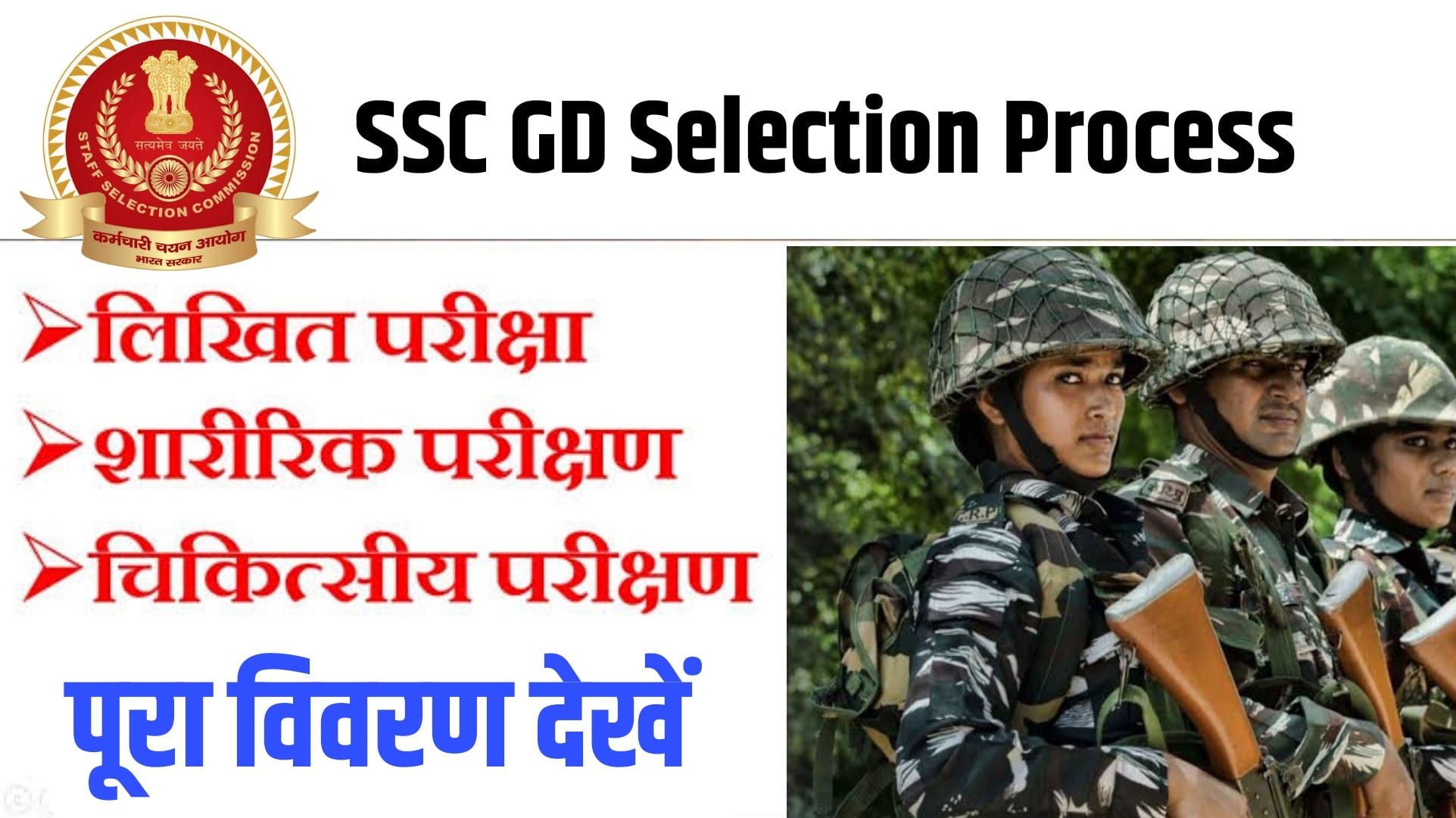 SSC GD Constable Selection Process 2023 - जानें क्या है, एसएससी जीडी कांस्टेबल चयन प्रक्रिया