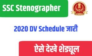ssc stenographer 2020 dv schedule