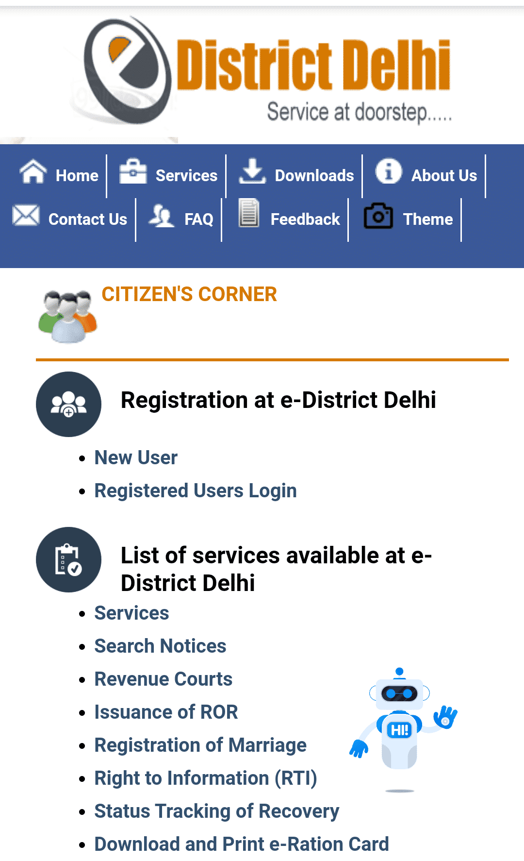 e district delhi registration