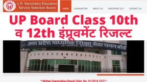 UP Board Class 10th , 12th Improvement Result 2021