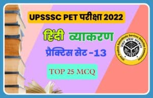 UPSSSC PET Hindi Grammar Practice Set 13