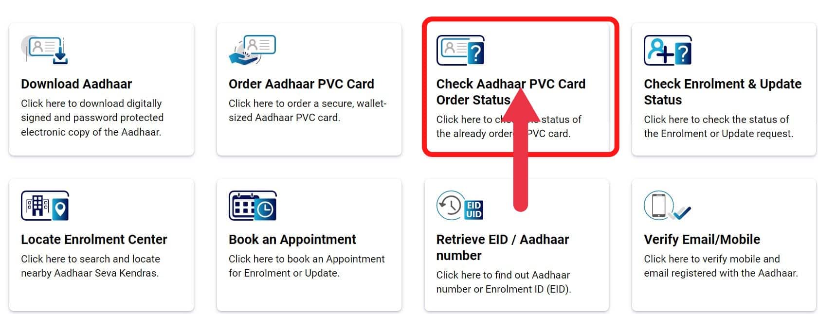 PVC Aadhaar Card Status