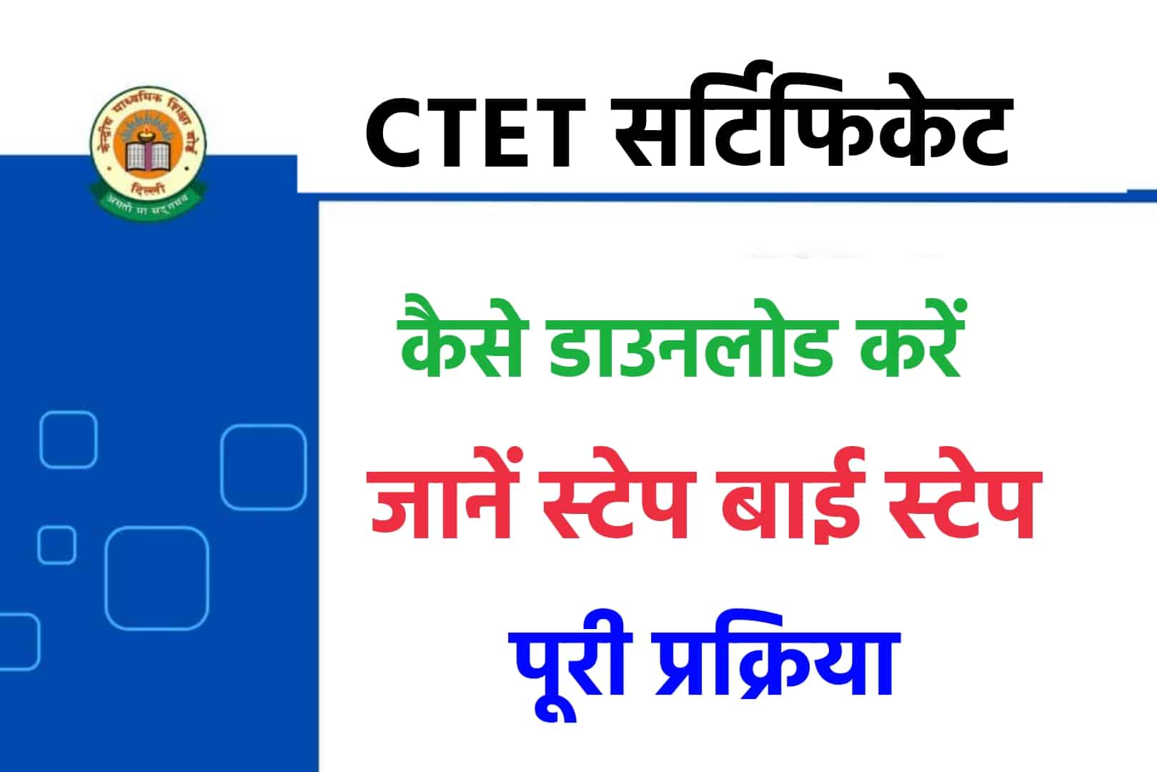 How to Download Ctet Certificate 2023 |  सीटीईटी सर्टिफिकेट डाउनलोड करें
