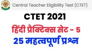 CTET Hindi Language PracticeSet 5 
