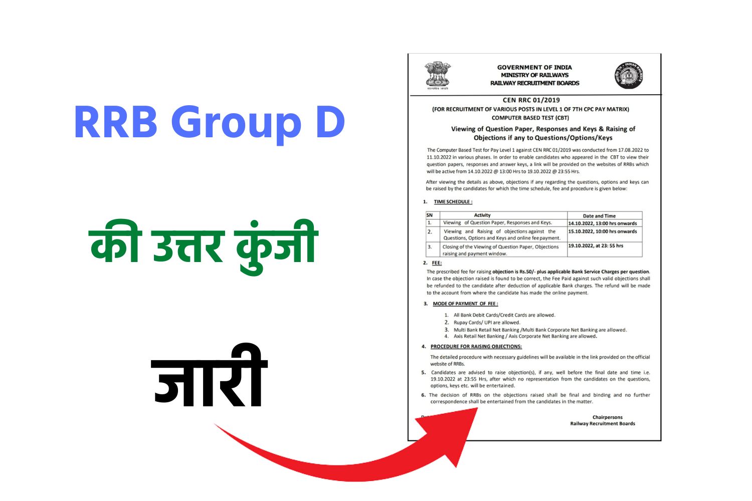 Railway RRC Group D Answer Key 2022 : रेलवे ग्रुप डी की उत्तर कुंजी जारी, देखें