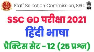 ssc gd hindi language practice set 12